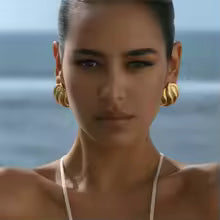 Onda | Orecchini in acciaio inossidabile placcati oro 18 carati