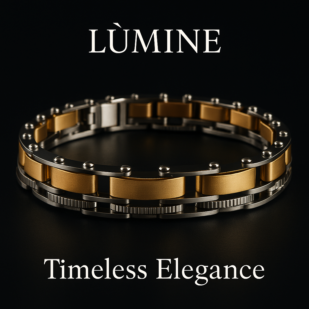 TITAN SUPREMACY | Bracciale Uomo in Acciaio e Oro Placcato 18K