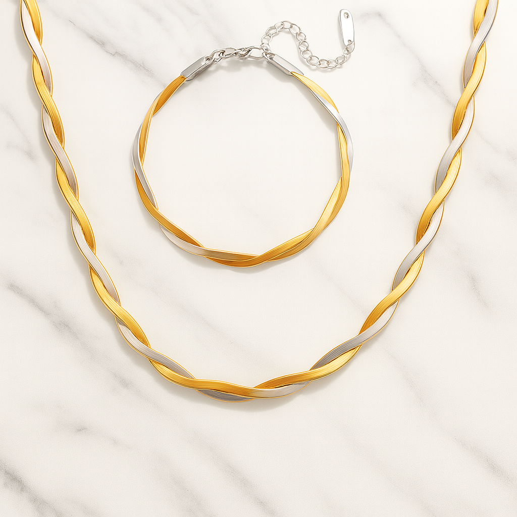 Orévia | Girocollo e Bracciale Intrecciati