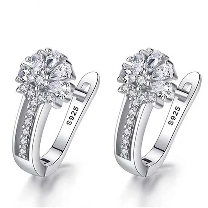 Serenya | Orecchini in Argento Sterling 925 con Fiore di Zirconi