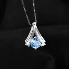 Celestia | Collana in argento con Topazio Blu