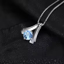 Celestia | Collana in argento con Topazio Blu