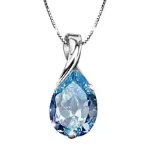 Aurora Blu | Collana in Argento Sterling S925 con Ciondolo Azzurro in Zircone